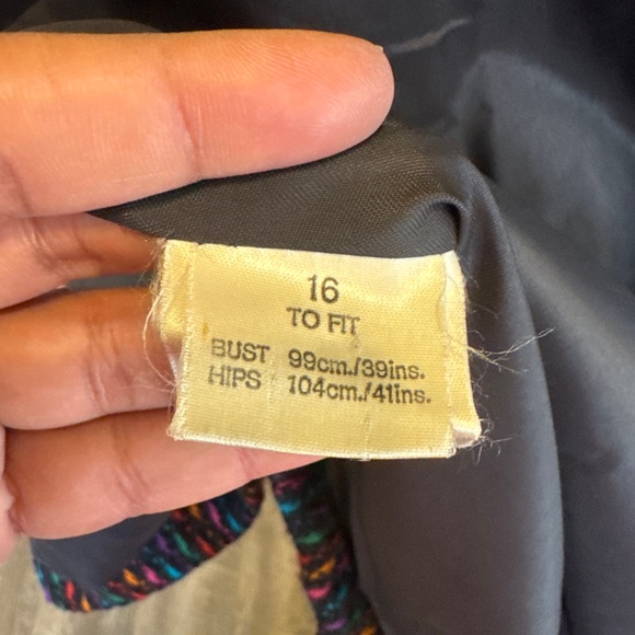 Jaeger Vintage Black  100% Wool Multicolor Coat 16 - Picture 8 of 10